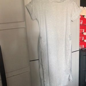 White and grey with belt size medium